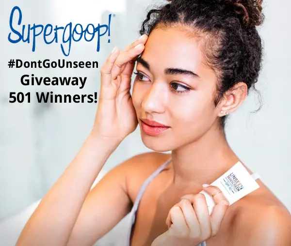 500 WINNERS! Enter for your chance to win 1 of 500 Supergoop! Unseen Sunscreen SPF 40 primers #DontGoUnseen