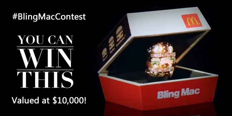 McDonald's Bling Mac $10,000 Twitter Contest