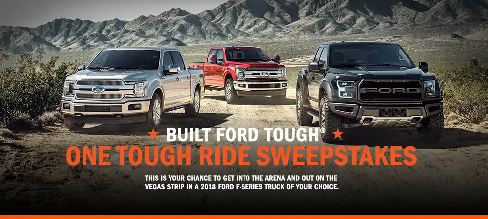 Enter for your chance to win a 2018 Ford vehicle of your choice worth $30,000!