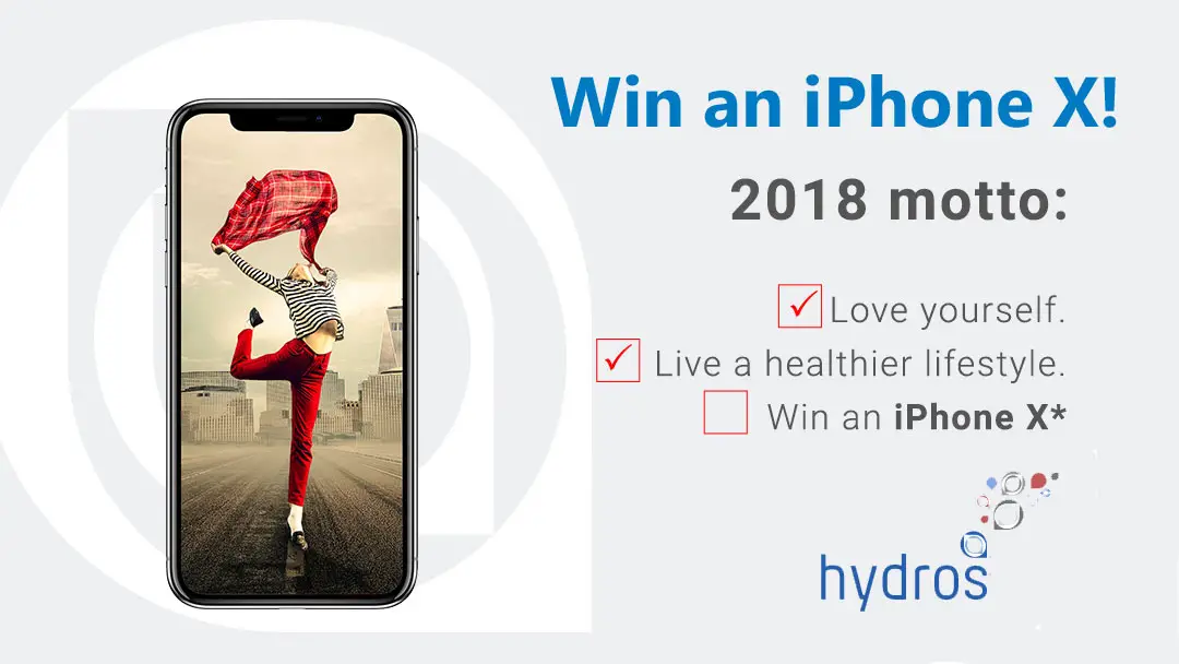 Enter for your chance to win iPhoneX valued at $1,000 from Hydros Life.