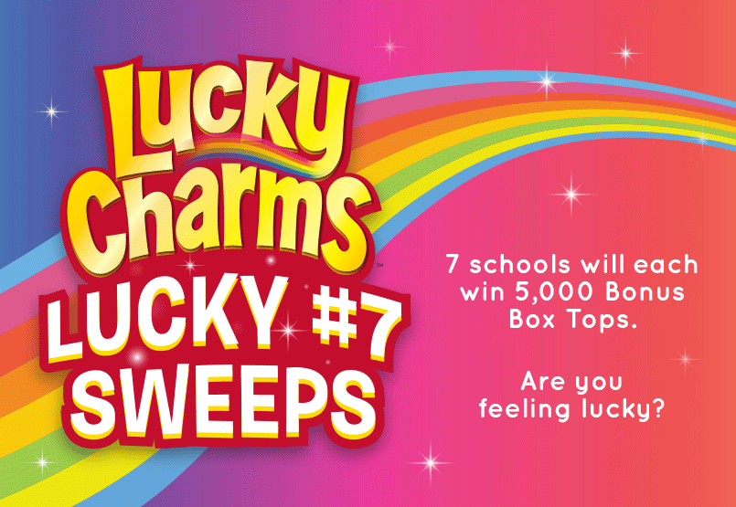 Seven schools will each win 5,000 Bonus BoxTops in the Box Tops 4 Education Lucky Charms Lucky #7 Sweepstakes