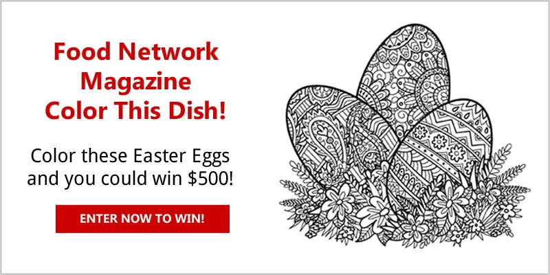 Color the Food Network Magazine Easter eggs and you could win $500! The grand prize winner will receive $500 and three runners-up will each receive a $50. 