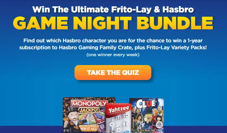 Ultimate Frito-lay & Hasbro Game Night Bundle Sweepstakes
