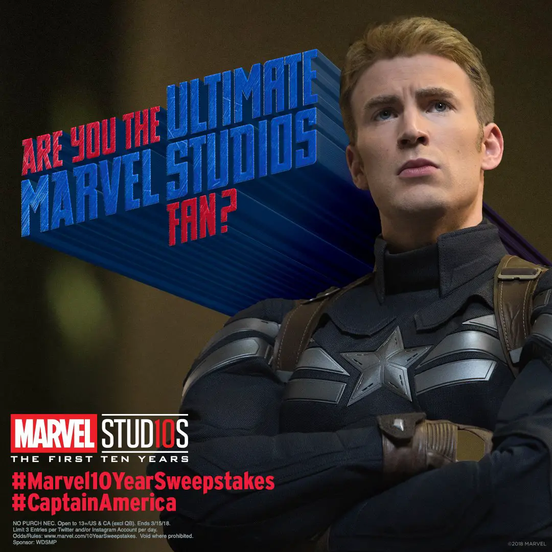 Enter for a chance to win a trip to the Avengers #InfinityWar Movie Premiere. Details Here #Marvel10YearSweepstakes #CaptainAmerica