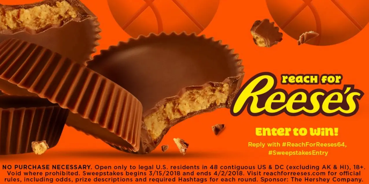 Follow Reeses on Twitter and retweet the Daily #ReachforReeses tweets for your chance to win 1 of 249 prizes.