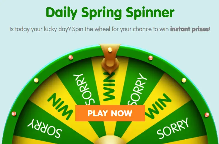 Is today your lucky day? Spin the wheel for your chance to win instant prizes!