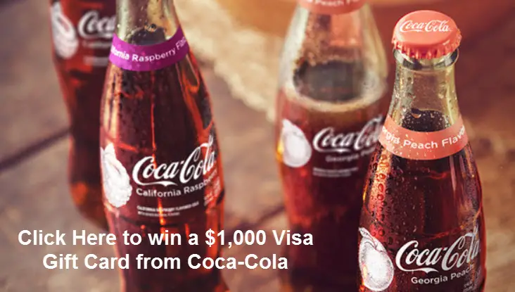 Click Here to win a $1,000 Visa Gift Card from Coca-Cola