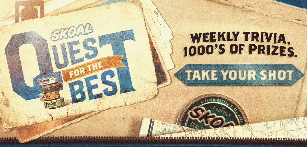 Skoal Quest for the Best Instant Win Game (55,900 Prizes)