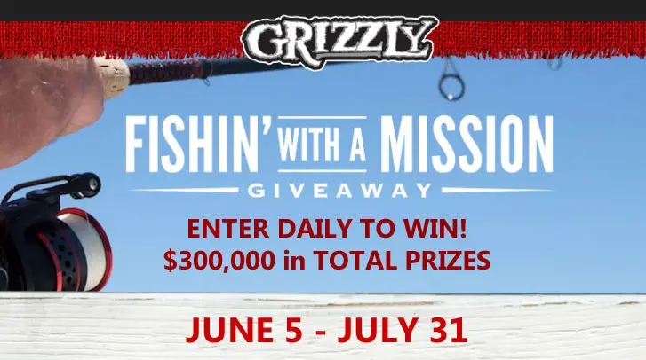 896 WINNERS! Play the Grizzly Fishing With A Mission Instant Win Game Daily