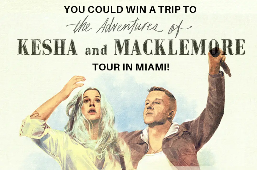 You could win a trip for two to Miami, Florida to attend The Adventures of Kesha & Macklemore live in concert in August. Enter Cosmo magazine's sweepstakes for your chance to win