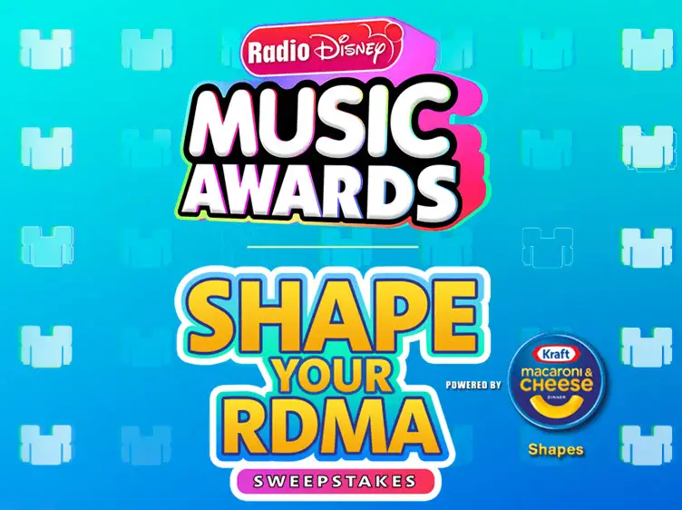 Enter the Radio Disney Shape Your RDMA Sweepstakes for your chance to win a trip to the 2018 Radio Disney Music Awards in Los Angeles