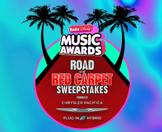Enter the Radio Disney Music Awards Road To The Red Carpet Sweepstakes and if you’re the Grand Prize Winner, Disney and Chrysler will send you and your family to LA to attend the 2018 Radio Disney Music Awards and visit the Chrysler Pacifica Hybrid Red Carpet Experience!