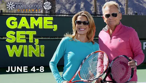 You could WIN a luxurious tennis vacation to a Greater Palm Springs resort from Wheel of Fortune! Enter June 4 through June 8, for your chance to win. #WOF