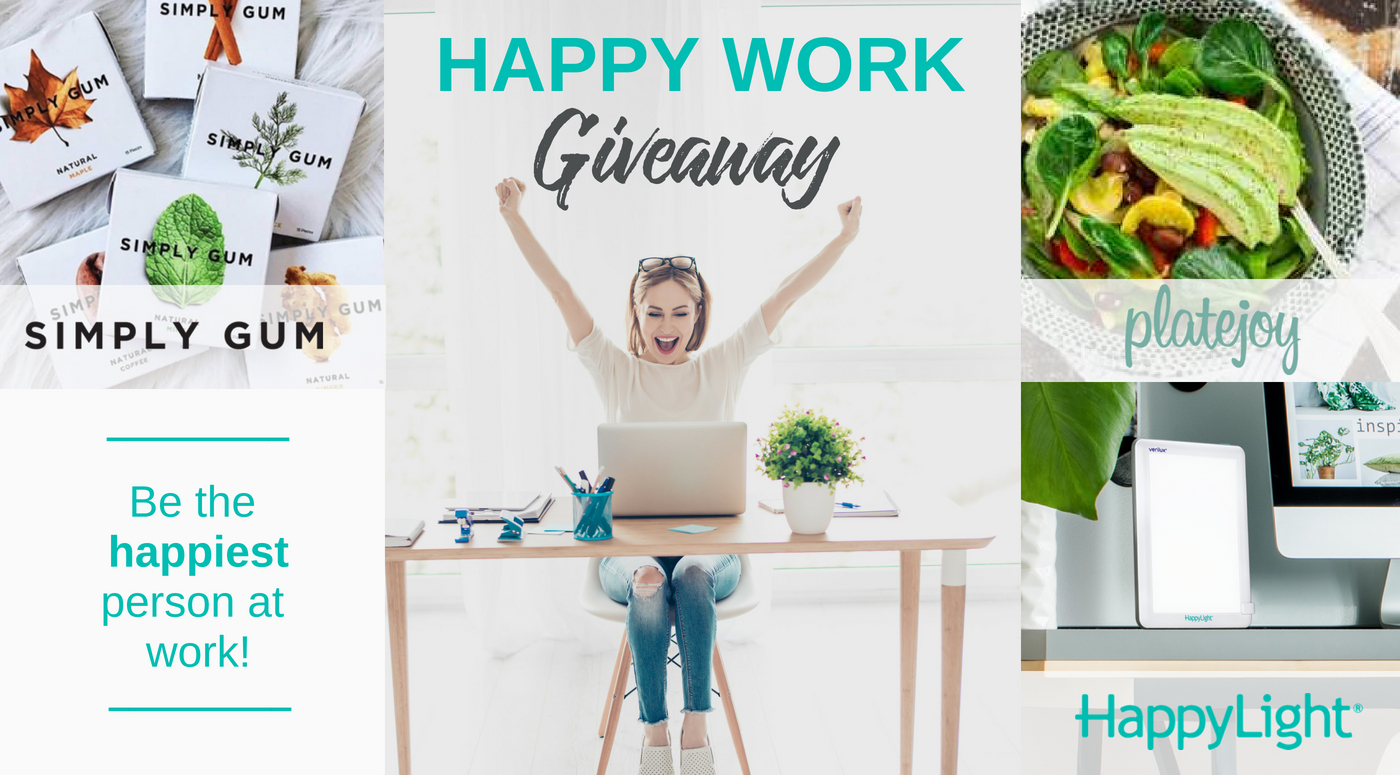 Enter for a chance to win $350 in prizes - a HappyLight Lucent Light Therapy Lamp to enhance mood & energy, a 1-Year Membership to Platejoy for meal planning made easy, a 6-Month Supply of Natural Chewing Gum from Simply Gum & a $100 Amazon Gift Card!