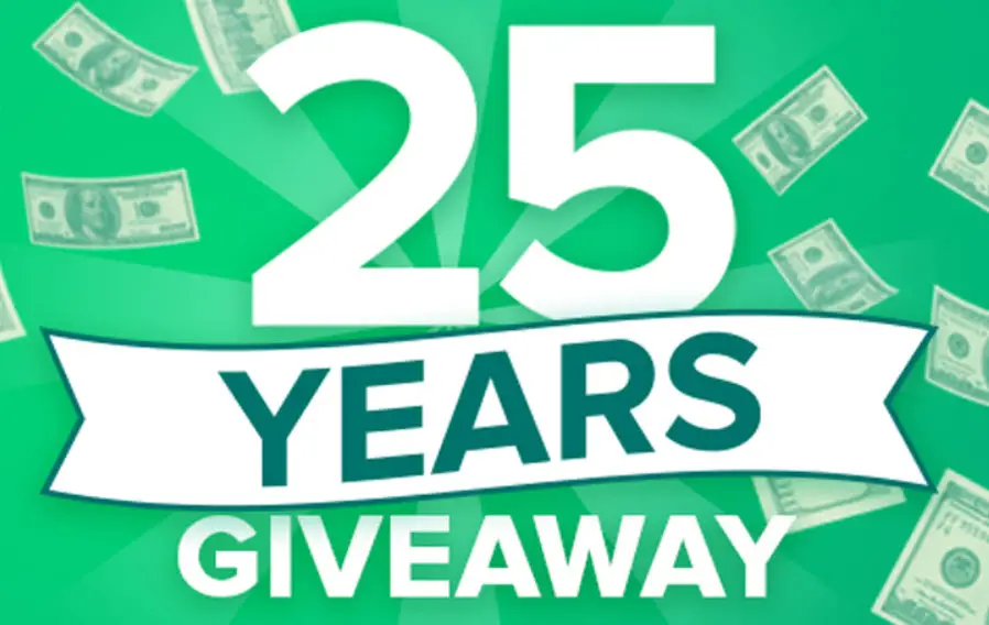 As part of the Check Into Cash 25th Anniversary celebration they are giving 25 lucky winners $1,000 each, as a thank you for letting them be your One Stop Money Shop® for 25 years. Come back to enter daily!