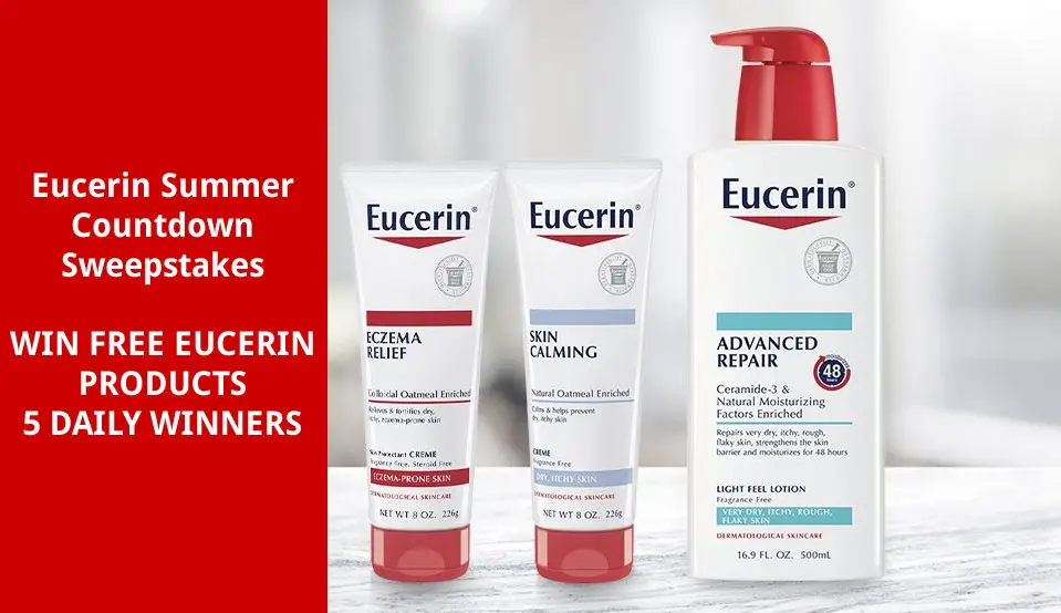 Enter for a chance to win FREE Eucerin product everyday and get ready for Summer with Eucerin!