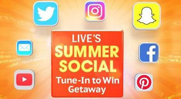 Submit each day's Live's Summer Social Tune-In To Win correct answer for your chance to win a tropical 6-day/5 night trip for two at The Buccaneer, St. Croix. Your trip includes round-trip airfare, a Luxury Ocean View room, and a relaxing one hour Spa treatment for two and all meals at three top rated seaside restaurants.