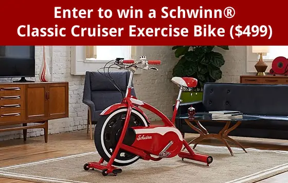 2 WINNERS! Enter to win a Schwinn Classic Cruiser Exercise Bike http://bit.ly/id_schwinn_sweetiessweeps