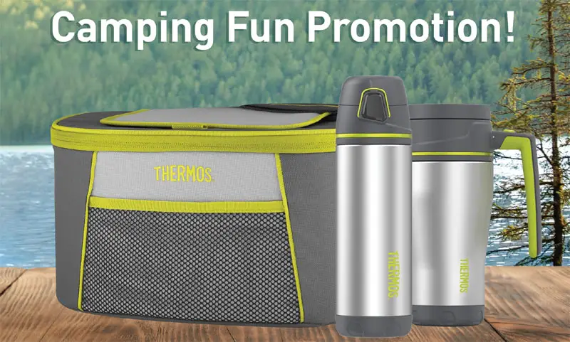 In honor of National Camping Month, Thermos is giving away 12 prize packs containing some of their camping gear must-haves