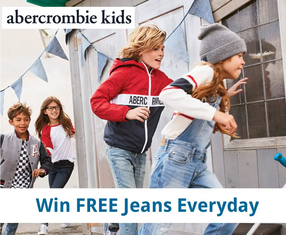 Abercrombie Kids is giving away FREE jeans every day until August 8th. Plus, one winner gets a $1,000 shopping spree!