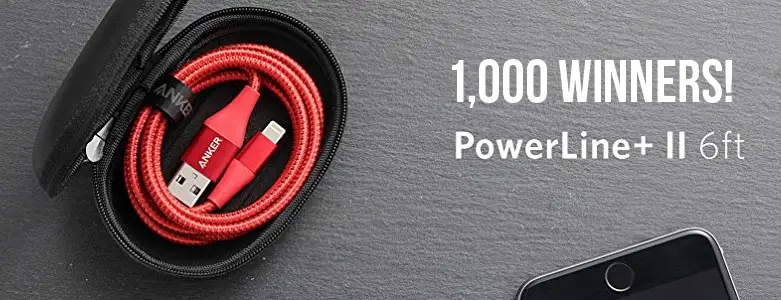 Enter the Anker PowerLine Giveawy for your chance to win one of 1,000 PowerLine charging cables