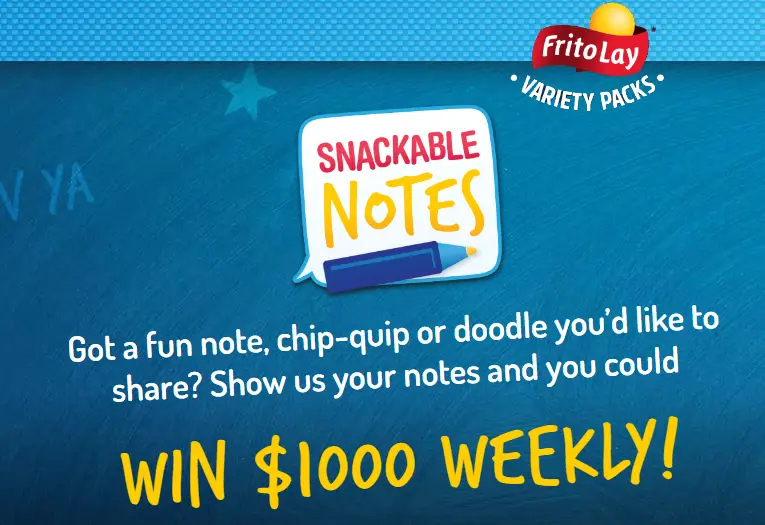 Frito Lay Snackable Notes Contest & Sweepstakes (Weekly Winners)
