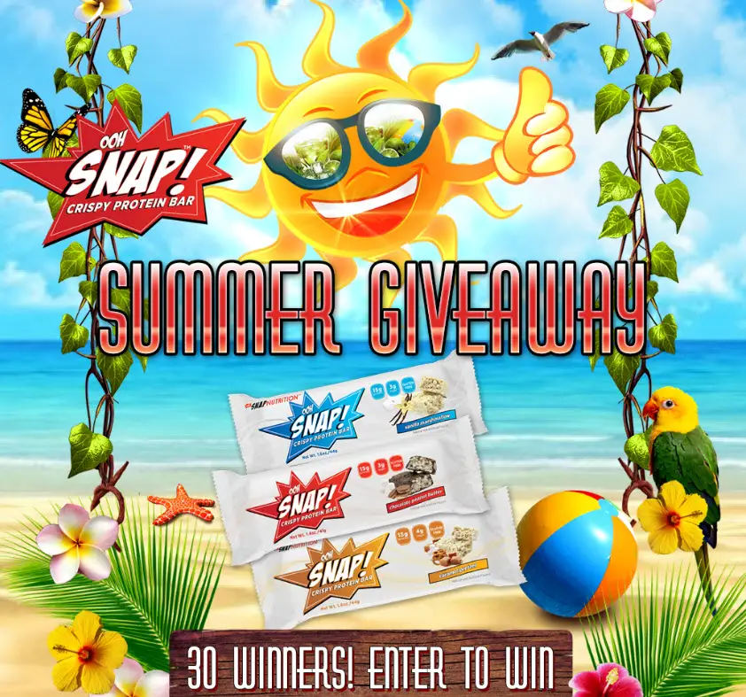QUICK ENDING! Ohh Snap! Protein Bars Summer Giveaway (30 Winners)