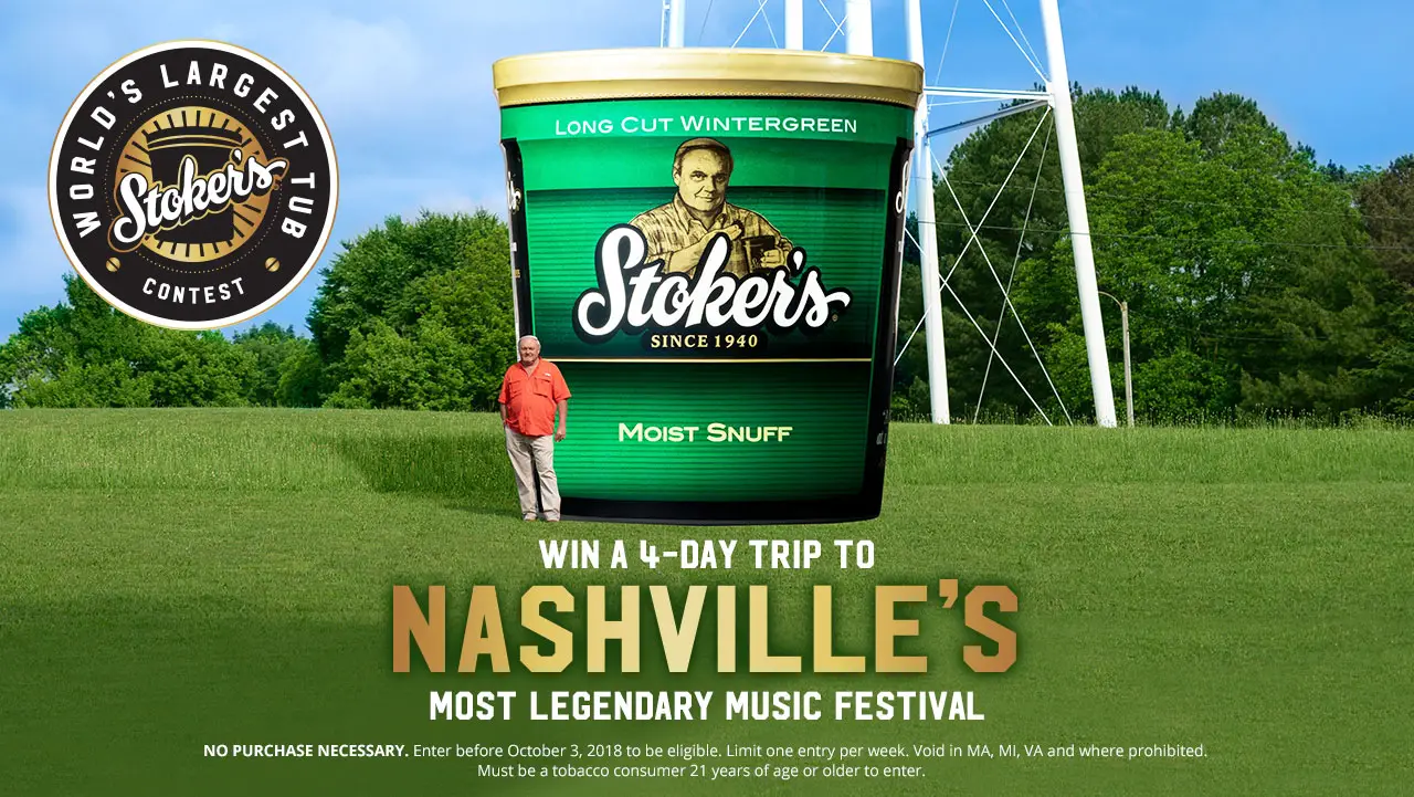 Enter the Stoker World's Largest Tub Contest for your chance to win a trip for two to the 2019 CMA Fest in Nashville Tennessee or one of the 20 weekly Stoker’s MudJug prizes