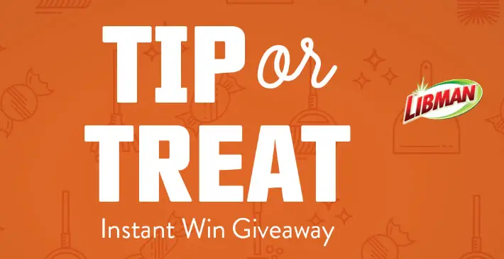 Play the Libman Company Tip or Treat Instant Giveaway to find out if you'll get a cleaning tip or a Libman Treat! Try your luck through October 31st