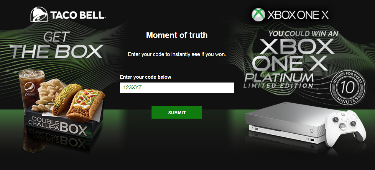 SWEETIES PICK Taco Bell And Xbox Game 5 040 Prizes A Winner Every 10