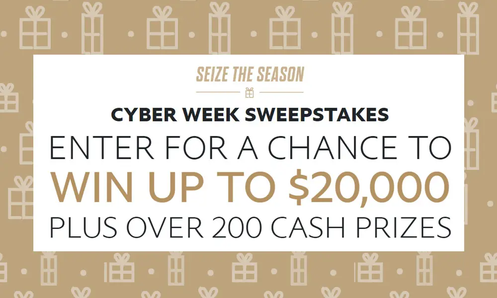 Enter the PayPal Cyber Week Sweepstakes for your chance to win up to $20,000 plus over 200 cash prizes!
