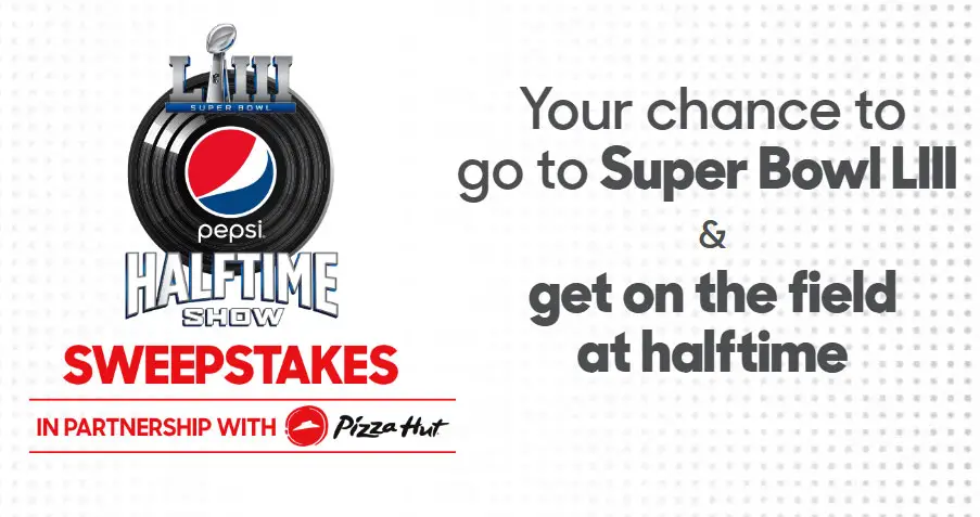Click Here to get codes for your chance to go to Super Bowl LIII & get on the field for the Pepsi Halftime Show