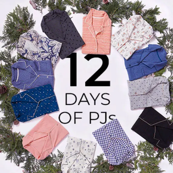 It’s Back! The Soma's 12 Days of PJs Giveaway the most wonderful time of the year.  Enter each day through November 16 for a chance to win one of 12 fun, soft, cozy holiday pajamas. Soma's exclusive PJ collections in Limited Edition holiday colors and prints come but once a year, just like jolly St. Nick. ‘Tis the season, so we’re giving away a different Cool Nights or Embraceable pajama to three lucky winners daily, November 5-16.