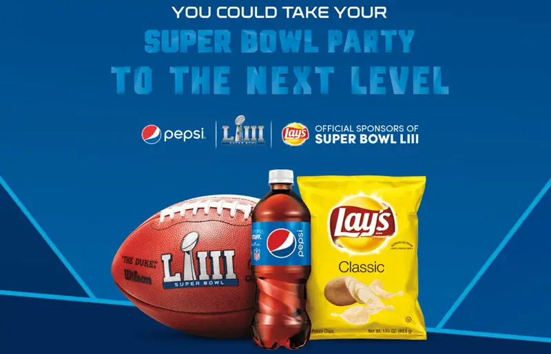 Play the Pepsi Toss the Coin Instant Win Game to instantly win an NFLshop.com gift card and be entered to win the grand prize, a catered Pepsi Super Bowl party for 10 worth over $5,000