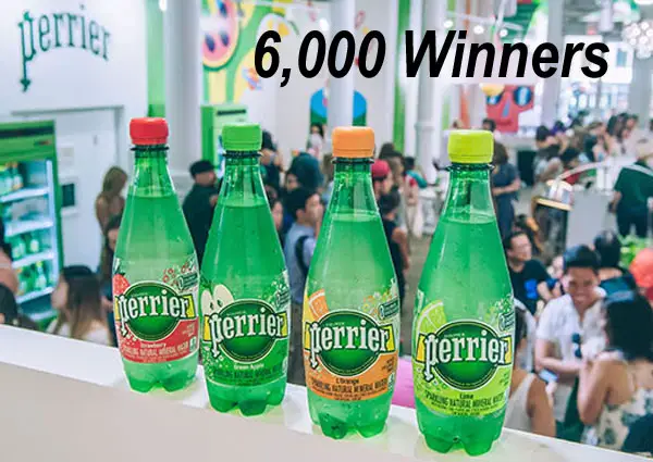 Perrier is giving away 6,000 Prizes! Enter the Perrier Your Party Sweepstakes by mail for your chance to win.