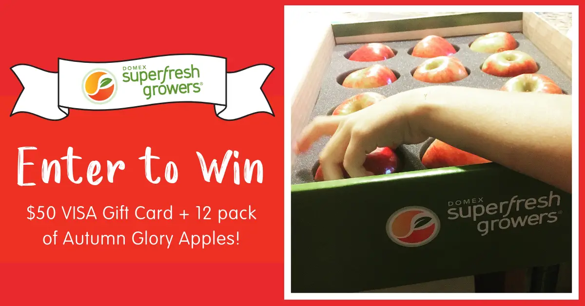 Enter for your chance to win a $50 VISA gift card and a 12-pack sample box of Autumn Glory apples from Produce for Kids.