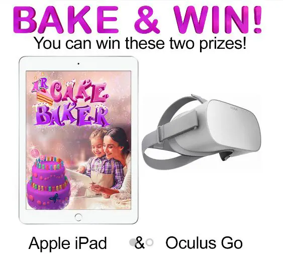 Enter for your chance to win an Apple iPad an Oculus Go VR headset from AR Cake Baker - Magic for Kids by Inspire Creative Imagination VR Littles. Share with your friends for bonus entries