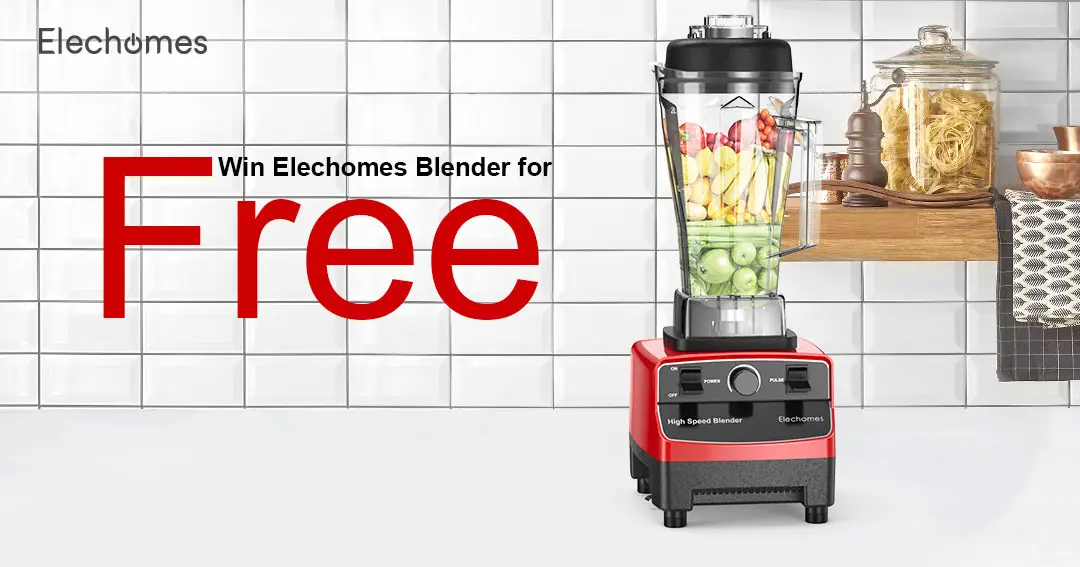 Enter for your chance to win an Elechomes Blender. Elechomes High Speed Blender is portable, safe for kids, easy to use and effortlessly pulverizes fruits, vegetables, super foods and protein shakes into a delicious, smooth texture.