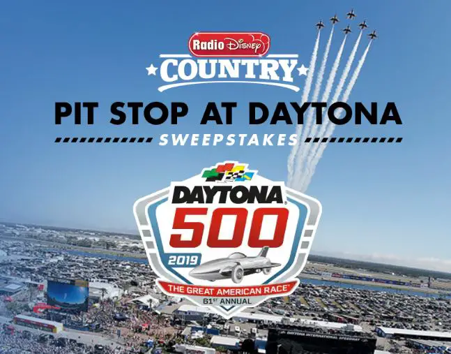Enter the Radio Disney sweepstakes for your chance to win a trip for four people to attend the Daytona 500. One lucky winner will make a pit stop in Daytona Beach, Florida and win a racing experience of a lifetime…you and three guests could watch Great American Race – LIVE, get a tour of the pits, and be there for the pre-show featuring a Radio Disney Country artist!
