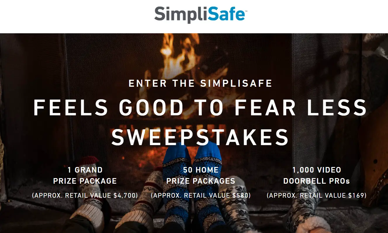 Leave fear at the front door! Enter the SimpliSafe Feels Good to Fear Less Sweepstakes for over 1,000 great prizes including a $4,500+ grand prize.