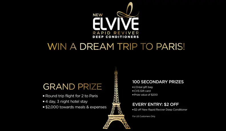 Enter for your chance to win a dream vacation to Paris, France or one of 100 L’Oreal Paris Beauty Boxes