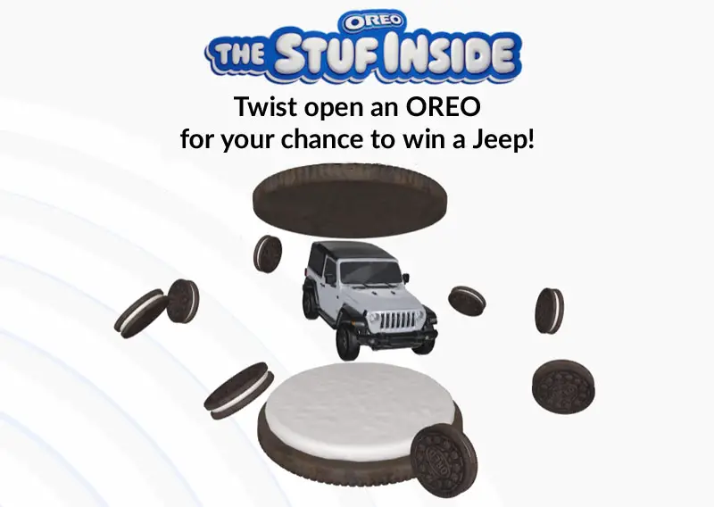 From today until March 6th you can play the Oreo The Stuff Inside Instant Win Game once per day for a chance to win prizes and enter the sweepstakes.Twist open an Oreo cookie for chance to win the prize of the day.
