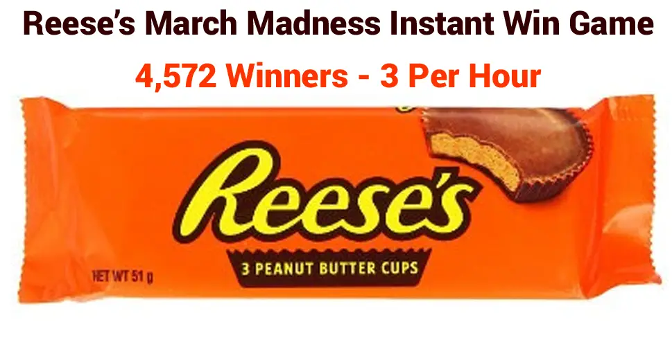 Grab a REESE’S candy product code and play the Reese’s March Madness Instant Win Game for your chance to win Free REESE'S peanut butter cup candy
