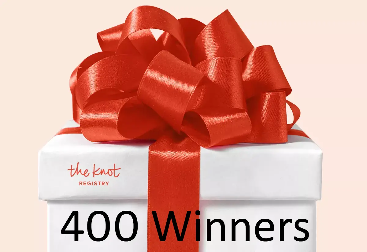 During the month of March, The Knot is giving away 400 hundreds prizes. And not just any prizes - these are the ones straight from your registries (aka the things you really want)!  Create a Registry on theknot.com and you could win free products valued at $100. Four winners will be chosen at the end of March.