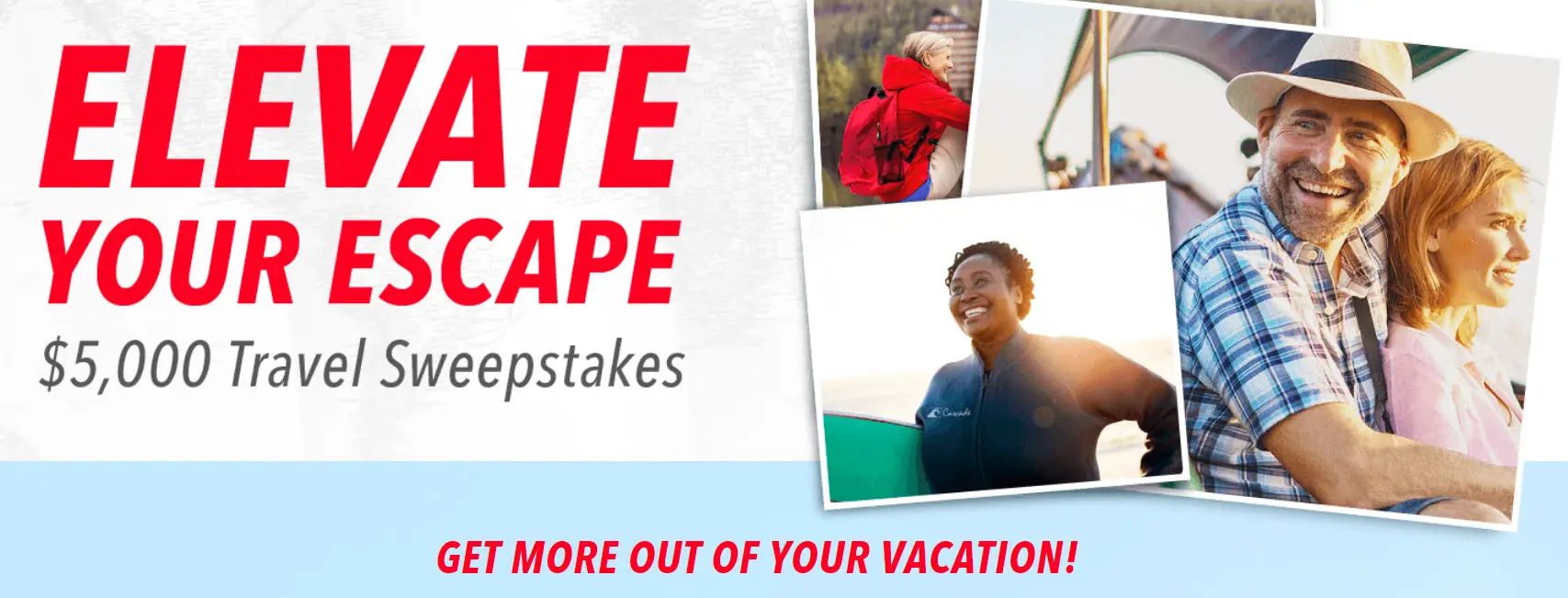 Learn travel tips, discover vacation inspiration, and play the AARP Elevate Your Escape Travel Instant Win Game daily for the chance to win $5,000!