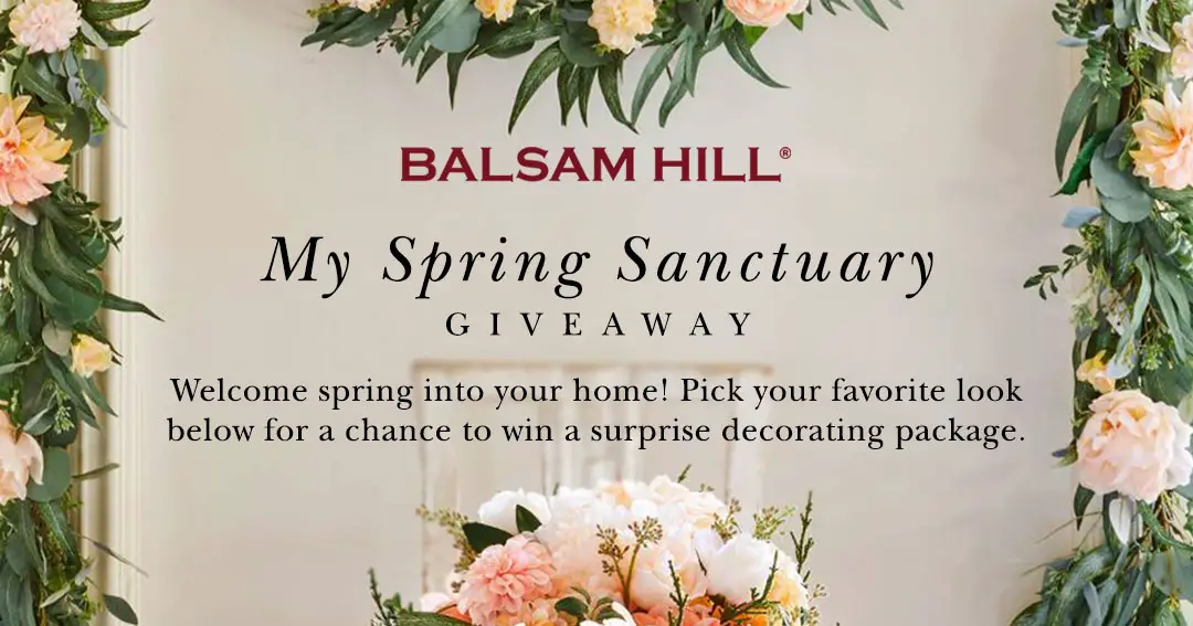 Enter for your chance to win a Spring decorating package from Balsam Hill valued at over $600. It's time to welcome Spring into your home. Pick your favorite look to enter for a chance to win a surprise decorating package