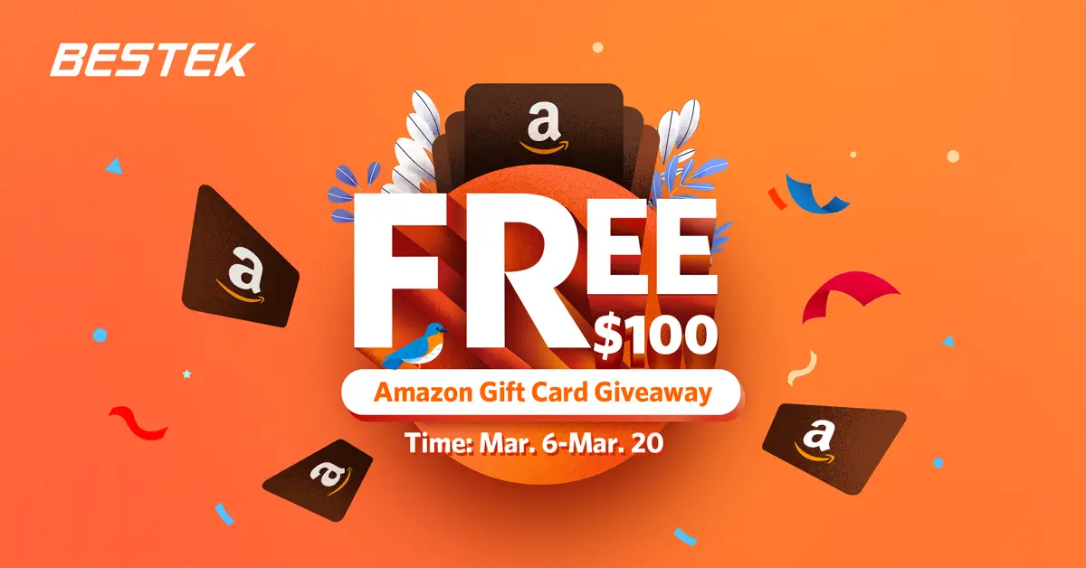 Enter BESTEK $100 Amazon Gift Card Giveaway