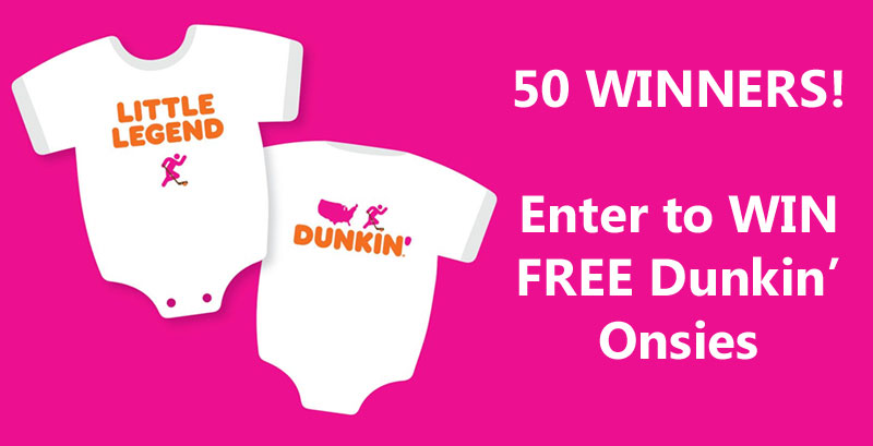 50 WINNERS! Find out how you can get a Free Dunkin Onesie