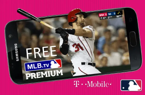 T-Mobile customers get a Free one-year premium MLB.TV subscription valued at $115.99 and a free one-year MLB At The Bat premium subscription to MLB valued at $19.99 on March 26 only.