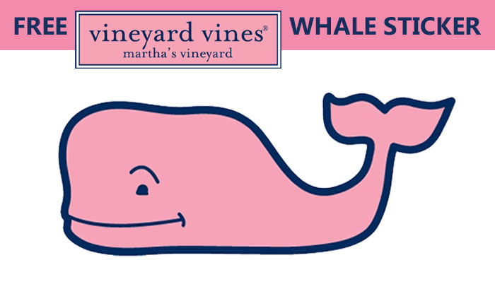 Free Vineyards Vines Pink Logo Whale Sticker